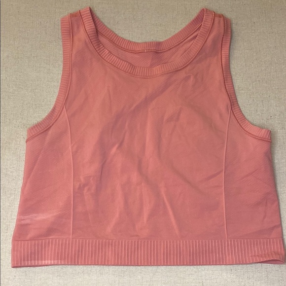 Old Navy Tops - Old Navy Pink Ribbed Athletic Seamless Crop Tank Top